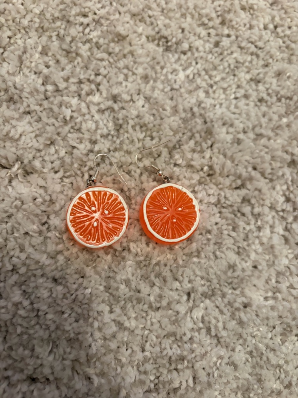 Free People Orange Slice Dangle Earrings - Orange & White